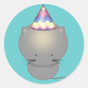 Cute Birthday Kitten Stickers