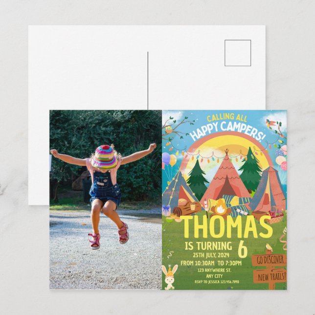 Cute Birthday modern kids Postcard (Front/Back)