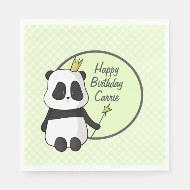 Cute Birthday Panda  Napkin (Front)