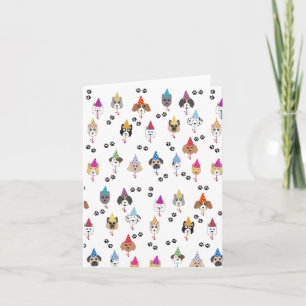 Cute Birthday Party Dogs Pattern Card