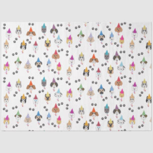Cute Birthday Party Dogs Pattern Tissue Paper