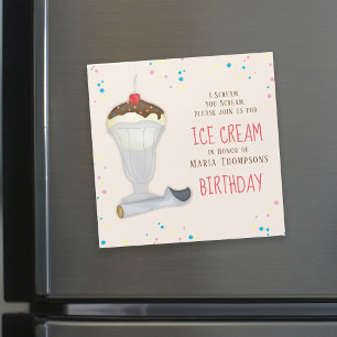 Cute Birthday Party Magnetic Invitation