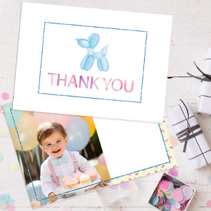 Cute Birthday Party Thank You Photo Card for Kids