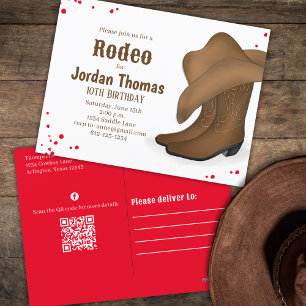Cute Birthday Party Western Cowboy Custom Postcard