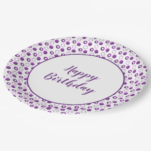 Cute Birthday Polka-Dot Paper Plate