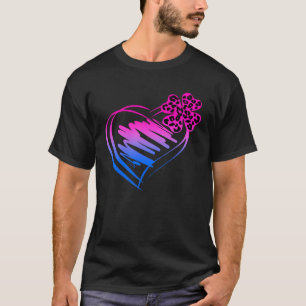 Cute Bisexual Irish Birish Leopard Shamrock Heart  T-Shirt
