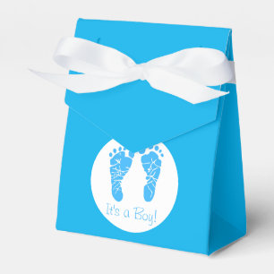 Cute Biue Baby Footprints Its a boy  Baby Shower  Favor Box