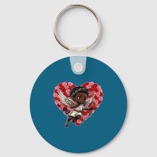 Cute Black African American Cud Shirt Decor Boys G Keychain
