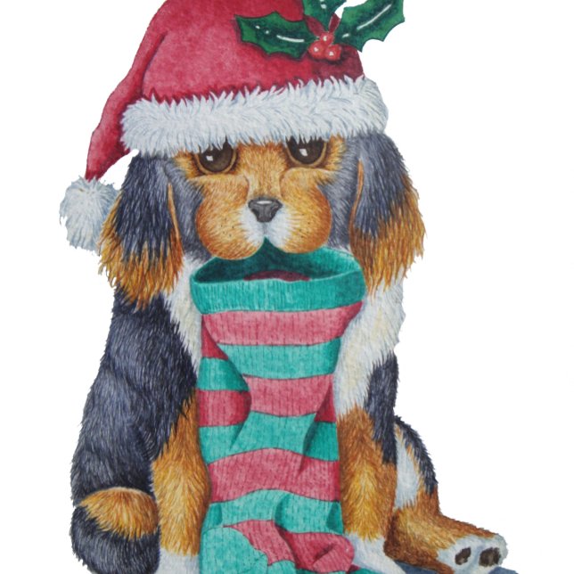 cute black and brown puppy dressed for christmas wrapping paper (Creator Uploaded)