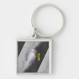 CUTE_ BLACK AND GRAY LIGHT( Purple Yellow BLUE ) Keychain