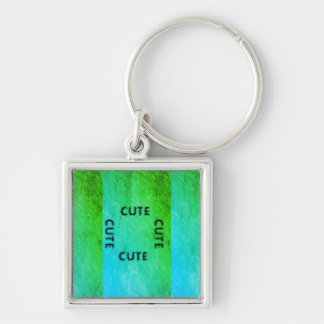 CUTE_ BLACK AND LIGHT GREEN   KEYCHAIN