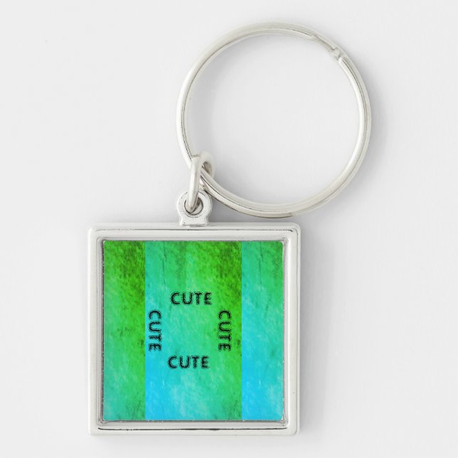CUTE_ BLACK AND LIGHT GREEN   KEYCHAIN (Front)