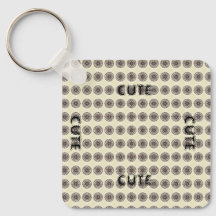 CUTE_ BLACK AND Light Yellow  KEYCHAIN