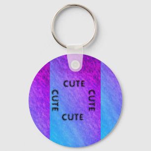 CUTE_ BLACK AND PURPLE BLUE KEYCHAIN