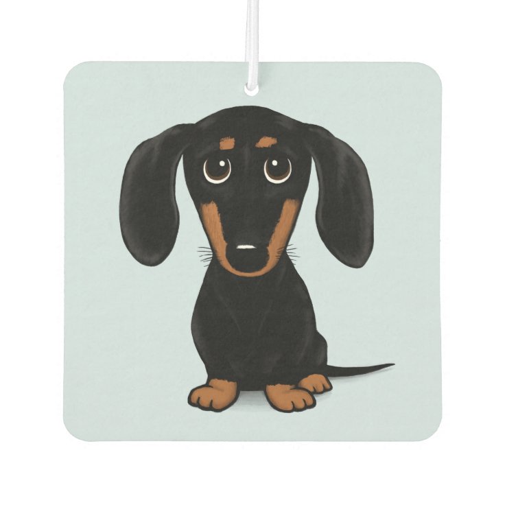 Cute Black and Tan Dachshund | Cartoon Wiener Dog Air Freshener | Zazzle