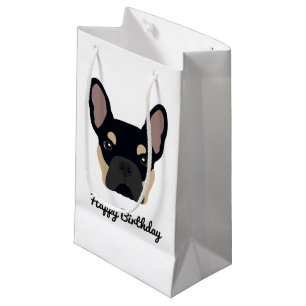 Cute Black and Tan French Bulldog Birthday Small Gift Bag