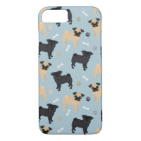 Cute Black and Tan Pugs Pattern