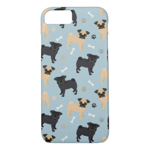 Cute Black and Tan Pugs Pattern Case-Mate iPhone Case