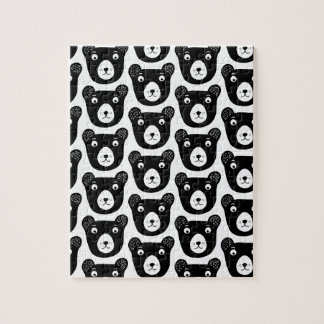 Cute black and white bear illustration pattern jigsaw puzzle