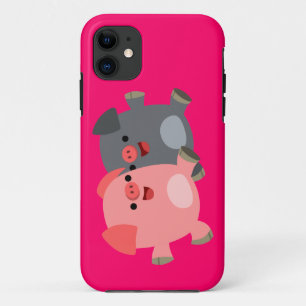 Cute Black and White Cartoon Pigs iPhone 5/5S iPhone 11 Case