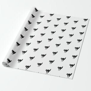 Cute black and white cat pattern gift wrapping paper
