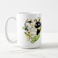 Cute Black and White Cats with Flower Crown