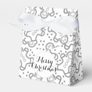 Cute Black and White Christmas Gingerbreads Favor Box