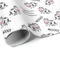 Cute Black and White Cow Farm Animal Sentiment