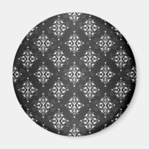Cute Black and White Damask Pattern Magnet