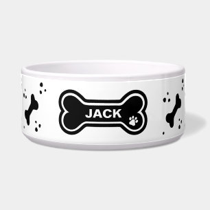 Cute Black and White Dog Bones Personalized