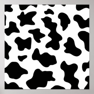 cute  black and white farm dairy cow print