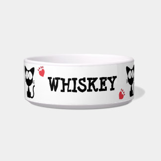 Cute black and white funny black kitty pattern bowl