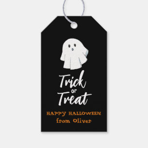 Cute Black and White ghost Halloween Gift tags