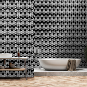 Cute Black and White Hexagonal Pattern Wallpaper