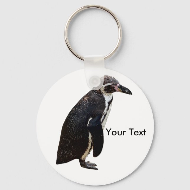 Cute Black and White Humboldt Penguin Keyring (Front)