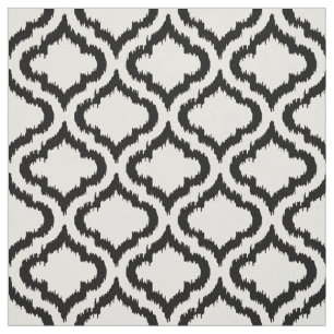 Cute black and white ikat Moroccan pattern Fabric