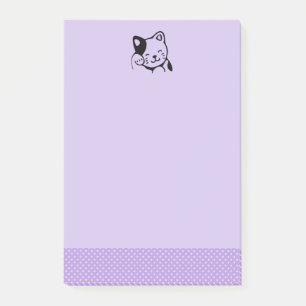 Cute Black and White Kitty Cat Waving Hello Post-it Notes