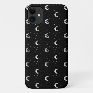 Cute Black and White Moons and Stars  iPhone 11 Case