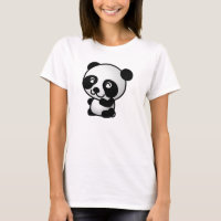 Cute black and white panda bear cartoon graphic