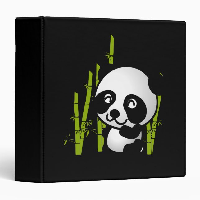 Cute black and white panda bear in a bamboo grove. binder (Front/Spine)