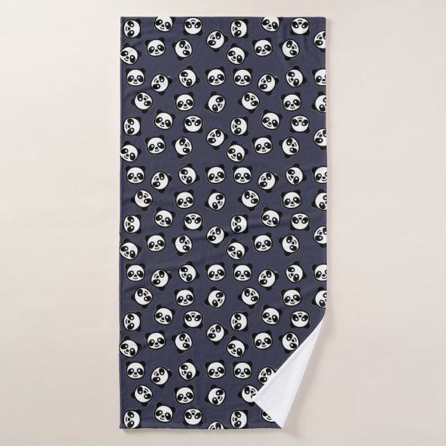 Cute Black and White Panda Cartoon Pattern Bath Towel (Bath Towel)