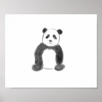 Cute black and white panda sketch