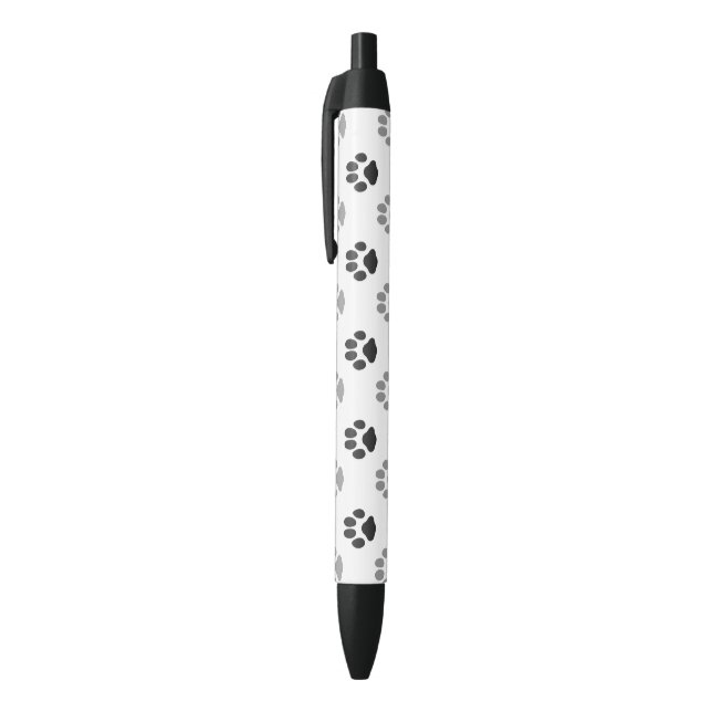 Cute Black And White Paw Prints Pattern Black Ink Pen (Top (Vertical))