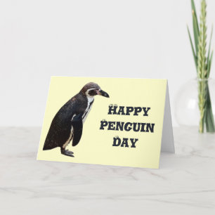 Cute Black and White Penguin Birthday Card