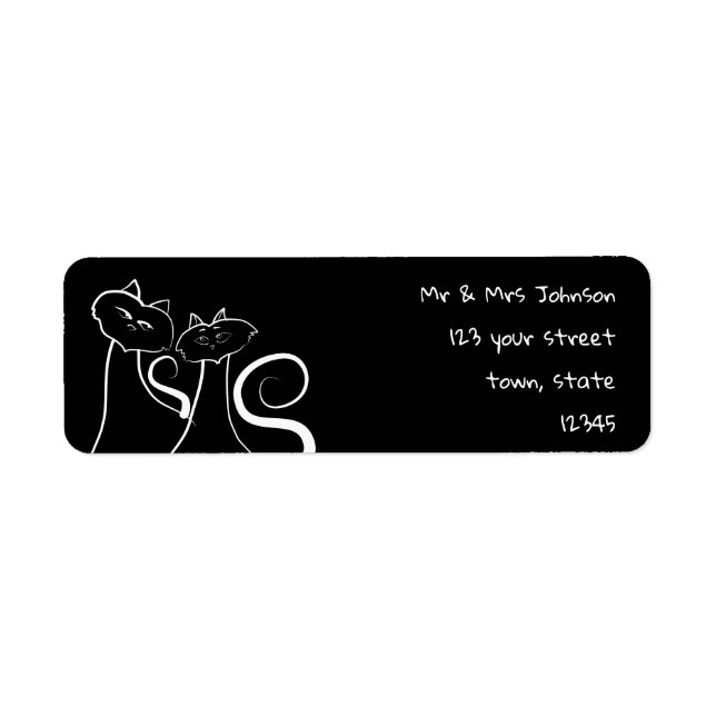 Cute Black and White Return Address (Front)
