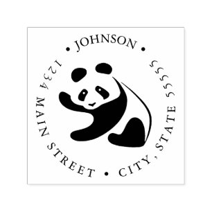 Cute Black and White Return Label Self-inking Stamp