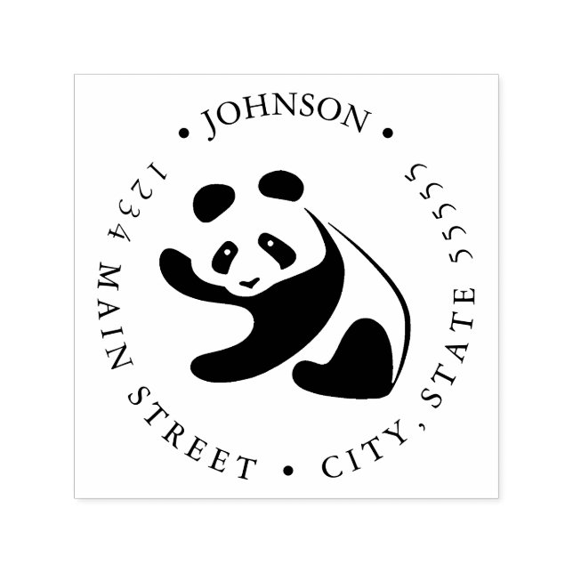 Cute Black and White Return Label Self-inking Stamp (Design)