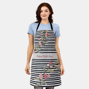 Cute Black And White Stripe Apron