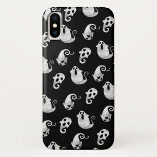 Cute Black and White Watercolor Ghosts Halloween Case-Mate iPhone Case