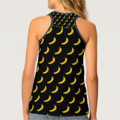 Cute black and yellow banana print women's tank top (Back)